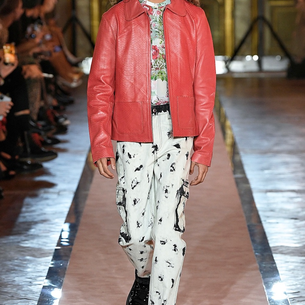 Red Giambattista Valli Leather Jacket